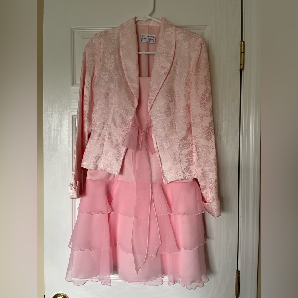 C.W. Design Girl’s Pink Dress With Suite Jacket
